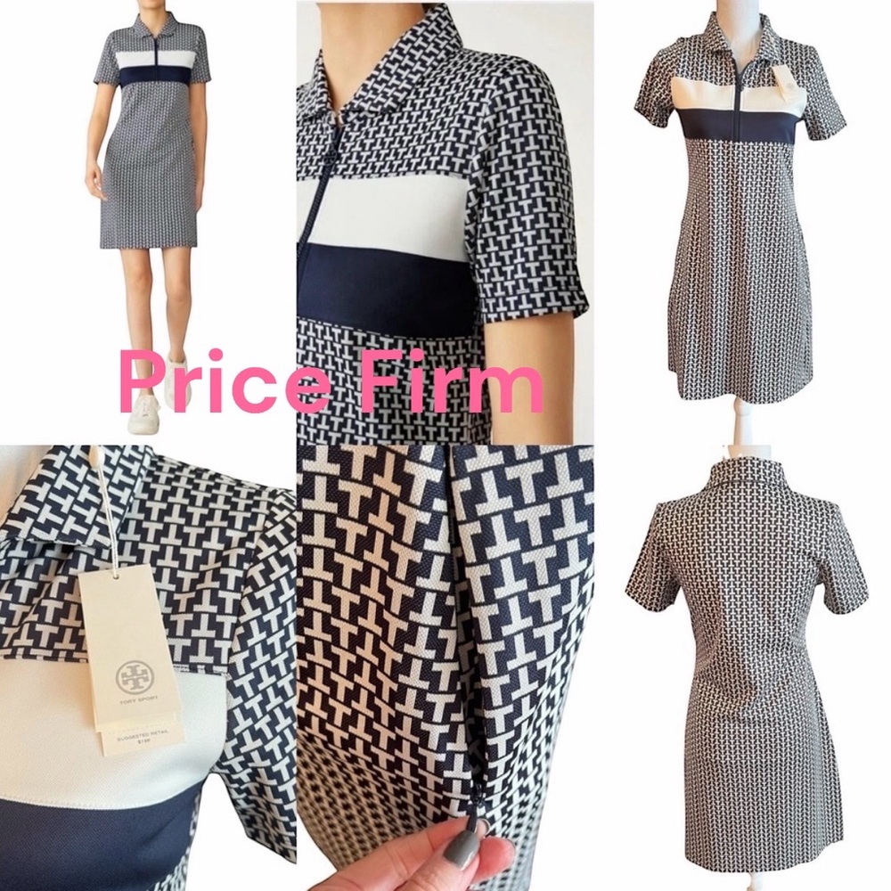 SOLD Tory Burch Sport JACQUARD COLOR BLOCK DRESS Tennis Golf SMALL NEW WITH TAGS - Picture 2 of 12